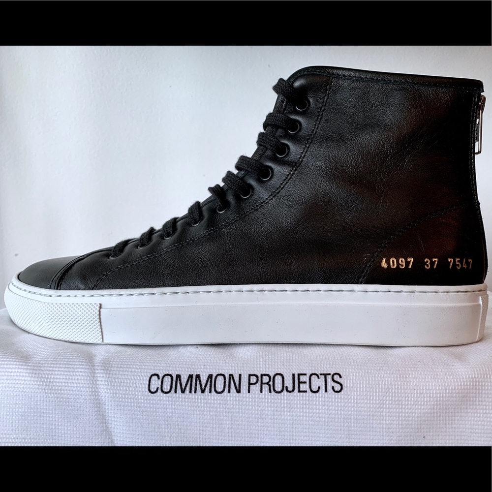 Common Projects 4097 Tournament High Black Leather